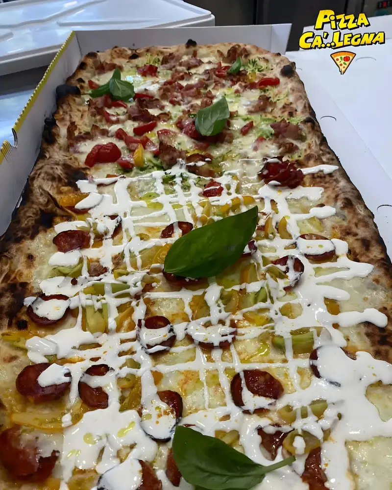 Pizza gourmet appena sfornata